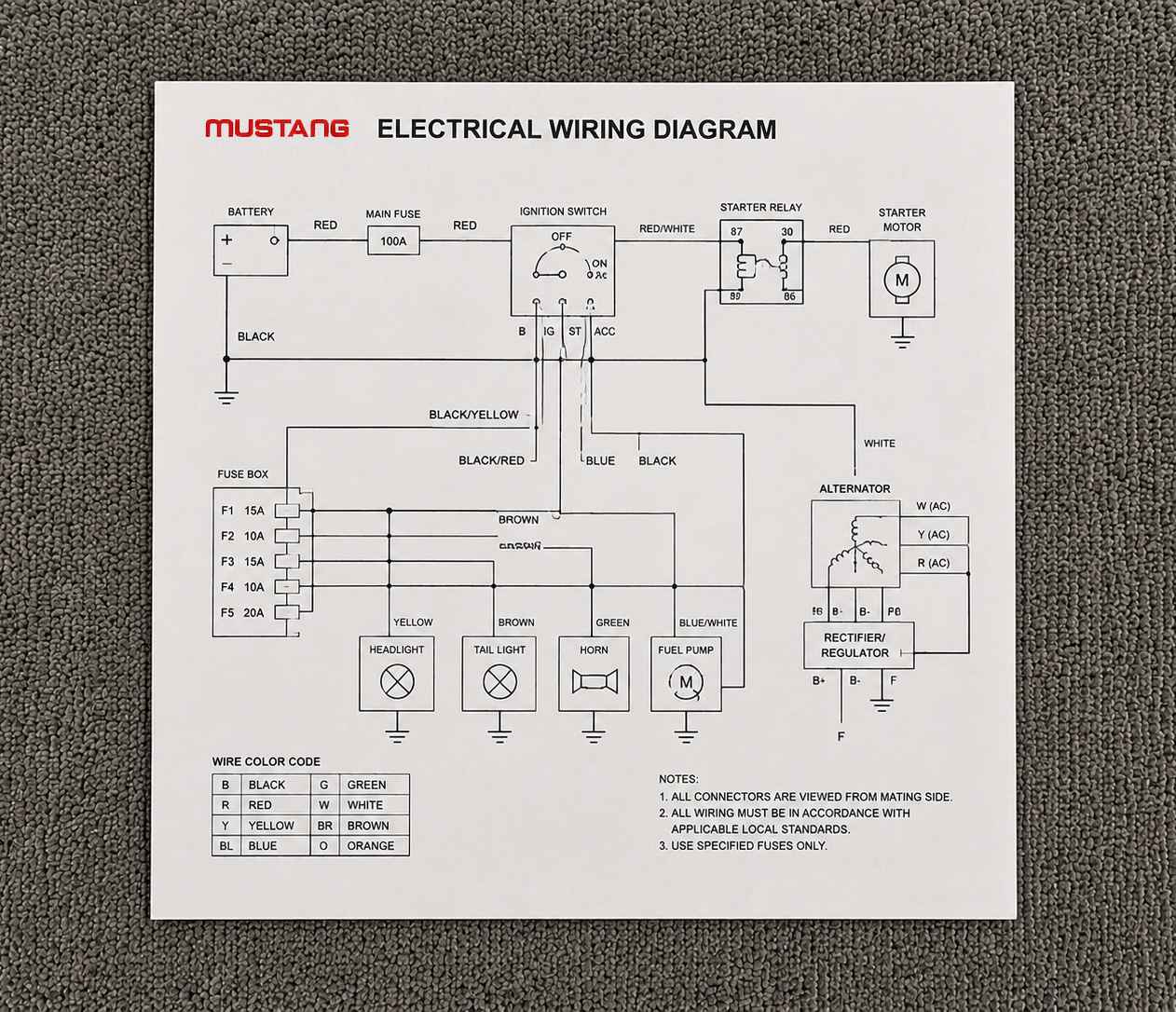 Mustang 2100RT NXT2 Electric Wiring Diagram Manual Mustang 2100RT NXT2 Electric Wiring Diagram Manual